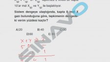 SINAVO - Kimya - Kimyasal Reaksiyonlarda Ürün Verimi
