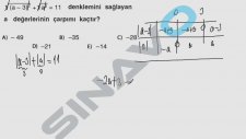 SINAVO - Matematik -İkinci Dereceden Denklemler ve Kök Bulma