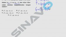 SINAVO - MATEMATİK -Kökleri Verilen Denklemi Bulma
