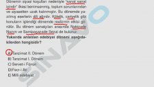 SINAVO - Türkçe - Tanzimat Edebiyatı II. Dönem