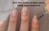 Nail Art - Düğün Tırnakları - Taşlı ve Simli Desen