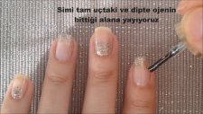 Nail Art - Düğün Tırnakları - Taşlı ve Simli Desen
