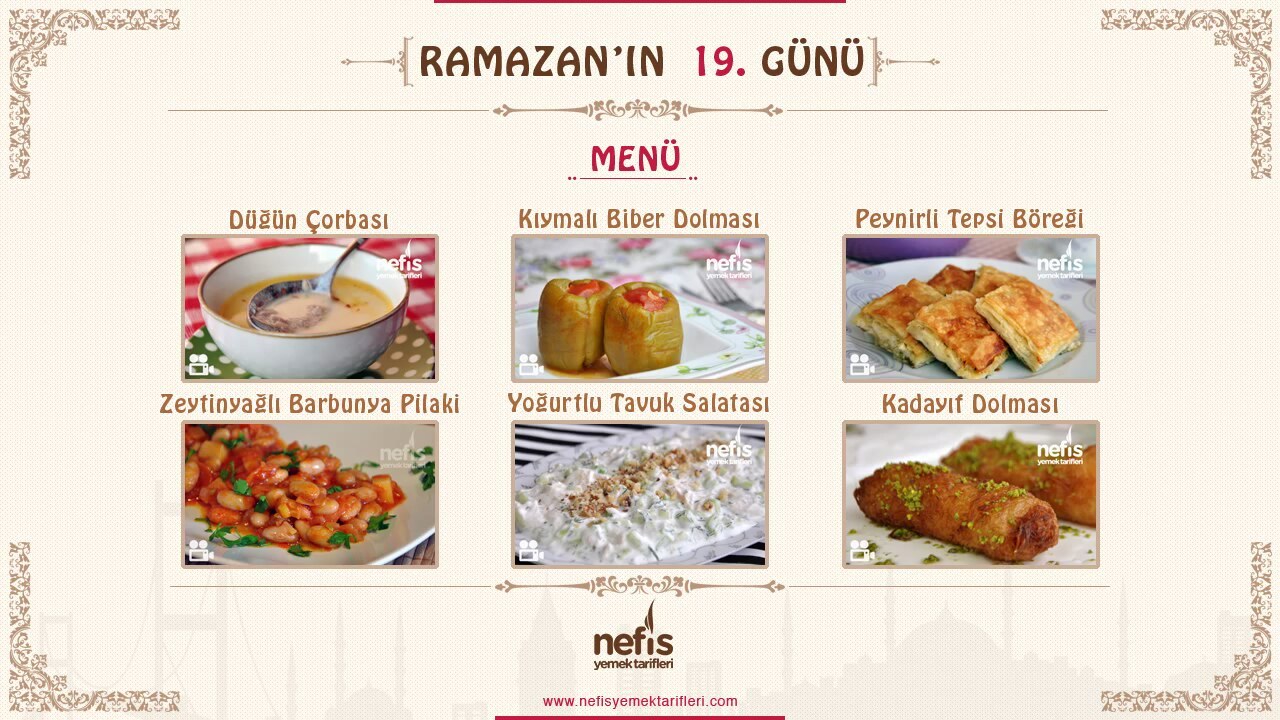 İftar Menüleri 2019 (19.Gün) İftar Menüleri 2019 (19.Gün)