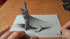 Kağıt Üzerinde 3D Timsah Çizimi