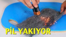 Pille Bulaşık Teli Yakma Deneyi