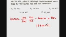 Faiz Ve Karışım Problemleri, Konu Anlatımı - Ekol Hoca