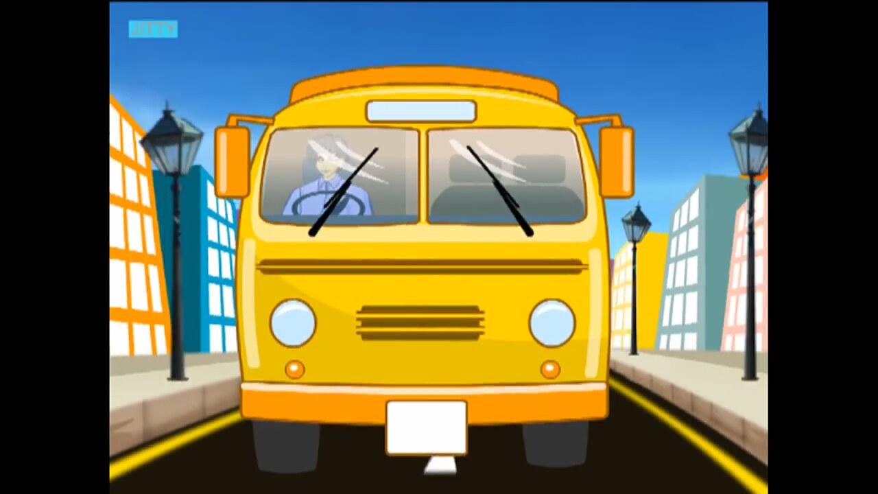 The Wheels On The Bus Go Round And Round - Animated Cartoon Nursery Rhymes  | İ