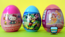 3 Sürpriz Yumurta Açımı! Disney Prensesler Hello Kitty Mickey Mouse Oyuncakları