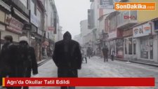 Ağrı'da Okullar Tatil Edildi