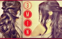 3 MIN EASY & QUICK EVERYDAY HAIRSTYLES, HALF-UP with curls PONYTAIL UPDO FOR LONG HAIR TUTORIAL