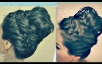 CUTE HAIRSTYLE | How to NEVER-ENDING FRENCH BRAID SOCK BUN TUTORIAL FOR MEDIUM LONG HAIR | UPDOS