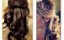 HAIR TUTORIAL CUTE HAIRSTYLES WITH TWIST WATERFALL BRAID FOR MEDIUM LONG HAIR : CURLY HALF-UP UPDO