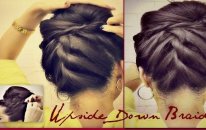 HAIRSTYLES |KOREAN BUN UPSIDE DOWN BRAIDED BUN UPDO FRENCH ROPE BRAID FOR MEDIUM LONG HAIR TUTORIAL