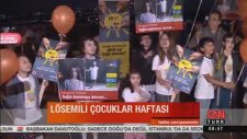 Uluslararası Lösemili Çocuklar Haftasında Boğaziçi Köprüsü turuncuyla aydınlatıldı..