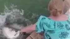 Kadın Elini Piranhaya Kaptırdı
