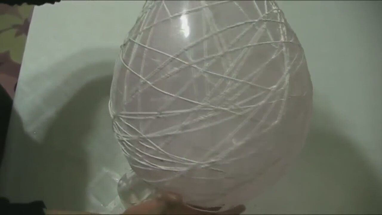 Balonla İpten Avize Yapımı Balonla İpten Avize Yapımı