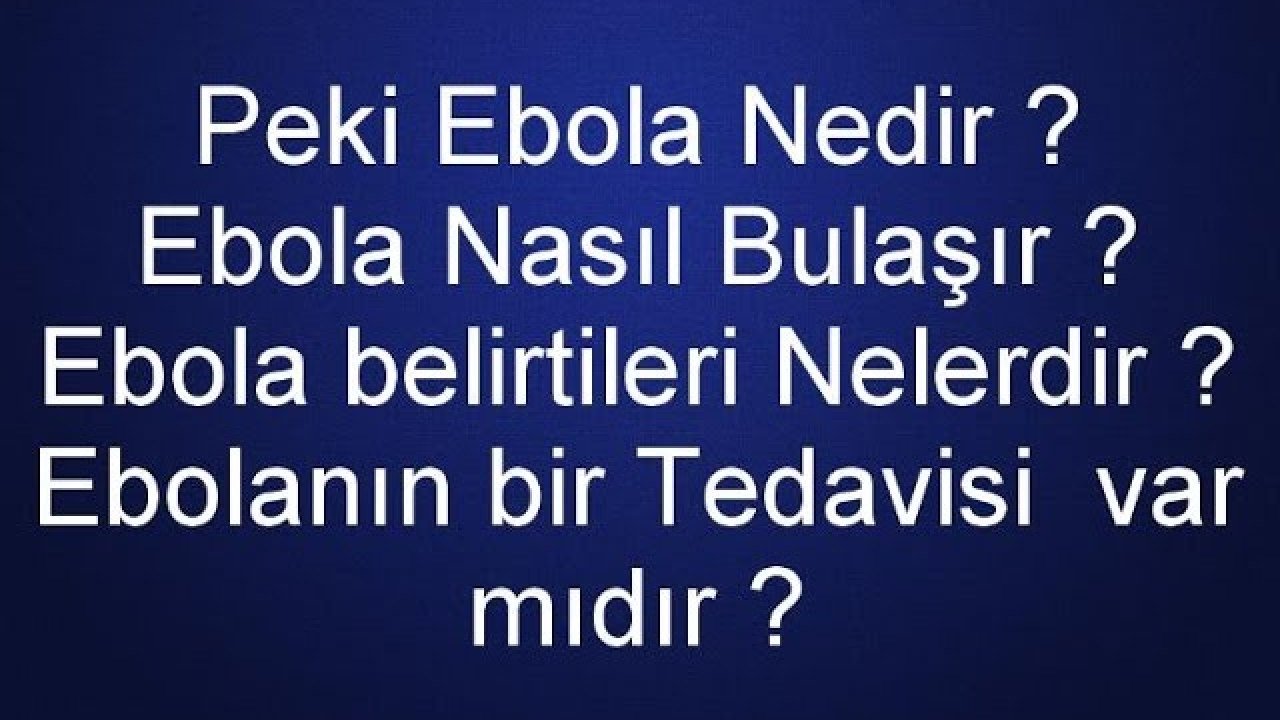 Ebola virüsü nasıl bulaşır ve nedir Ebola virüsü nasıl bulaşır ve nedir