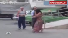 İntihar Etmek İsteyen Kadını İtfaiye Erinin Tekme Atarak Kurtarması