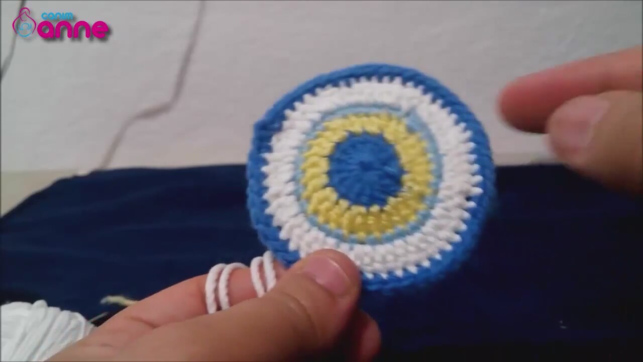Tığ İşi Nazar Boncuğu Motifi Yapılışı Videolu Tığ İşi Nazar Boncuğu Motifi Yapılışı Videolu