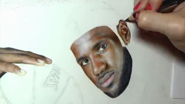 Heather Rooney Art — Colored pencil drawing of LeBron James