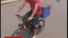Bisiklete Jet Ski Motoru Takarak Radara Yakalanmak