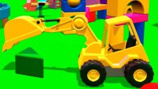 Çizgi Film - Akıllı Excavator Dodo figürleri öğreniyor (Üçgen prizması)