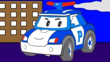 Çizgi film - Robocar Poli - Polis arabası, Helikopter, Temizlik arabası (Renkleri öğreniyoruz)