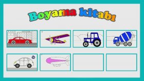 Eğitici çizgi film - Boyama kitabı - Beton mikseri