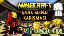 Minecraft : ŞANS BLOĞU KAPIŞMASI! - LANETLİ GÜÇ! (Lucky Islands,Şanslı Adalar)