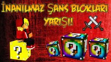 Türkçe - Minecraft : İNANILMAZ ŞANS BLOKLARI YARIŞI! (Spiral Lucky Block)