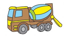 Çizgi film - Oyuncaklar - Helikopter ve beton mikseri