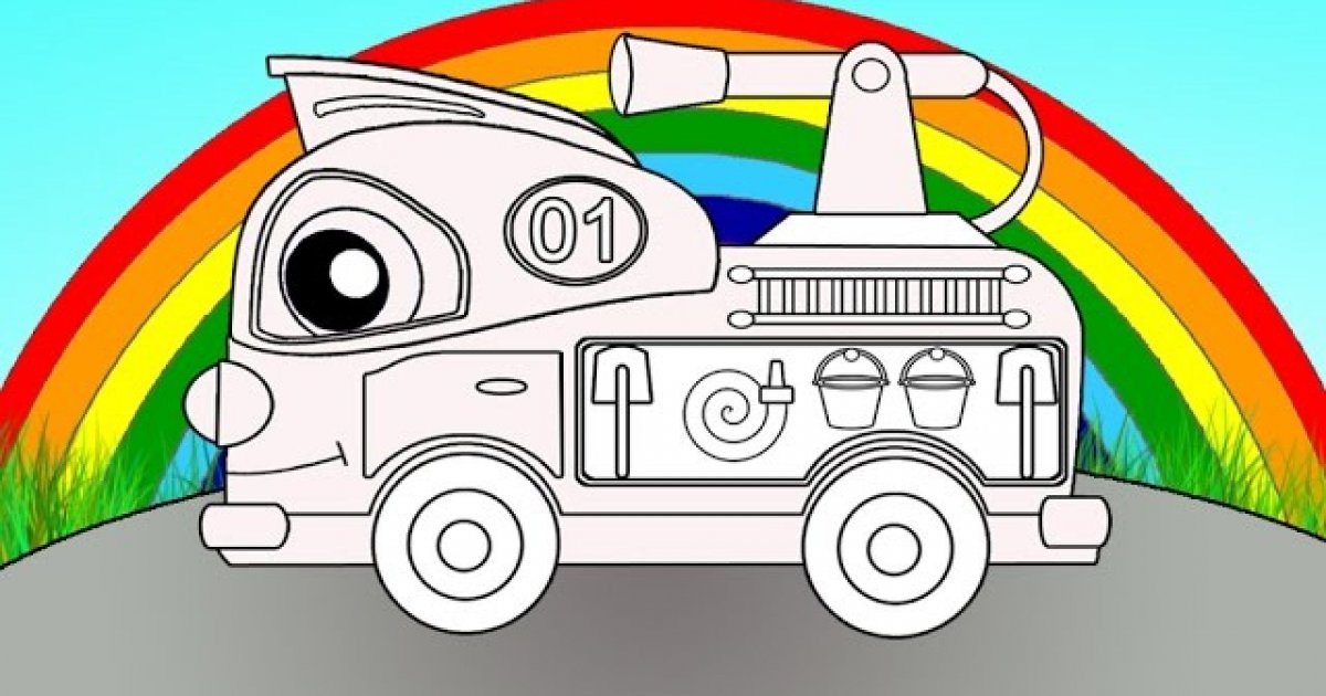 Eğitici çizgi film Sihirli gök kuşağı Renkler İtfaiye arabası