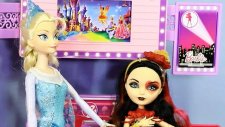 Ever After High Lizzie Hearts ve Karlar Ülkesi Elsa alışveriş merkezinde buluşuyor - Evcilik TV