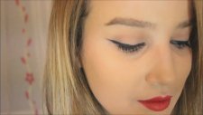 Kırmızı Ruj & Eyeliner Makyajı | Merve SEVİL