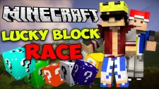 Minecraft : LUCKY BLOCK RACE ! - Bölüm #5 w/Oyunbaz,BirLevelAtladı,Barış
