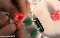 Katlamalı Gül Yapımı - Kurdele Nakışı