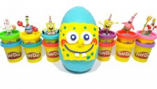 Oyun Hamurundan Dev Sünger Bob Sürpriz Yumurtası - Minyonlar, Patrik, Sünger Bob, Ters Yüz, Scooby