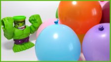 Play-Doh Yeşil Dev HULK ile Sürpriz Balonları Patlatıp İçlerinde Sürpriz Oyuncaklar Çıkarıyoruz
