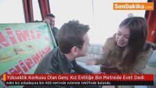 Yükseklik Korkusu Olan Genç Kız Evliliğe Bin Metrede
