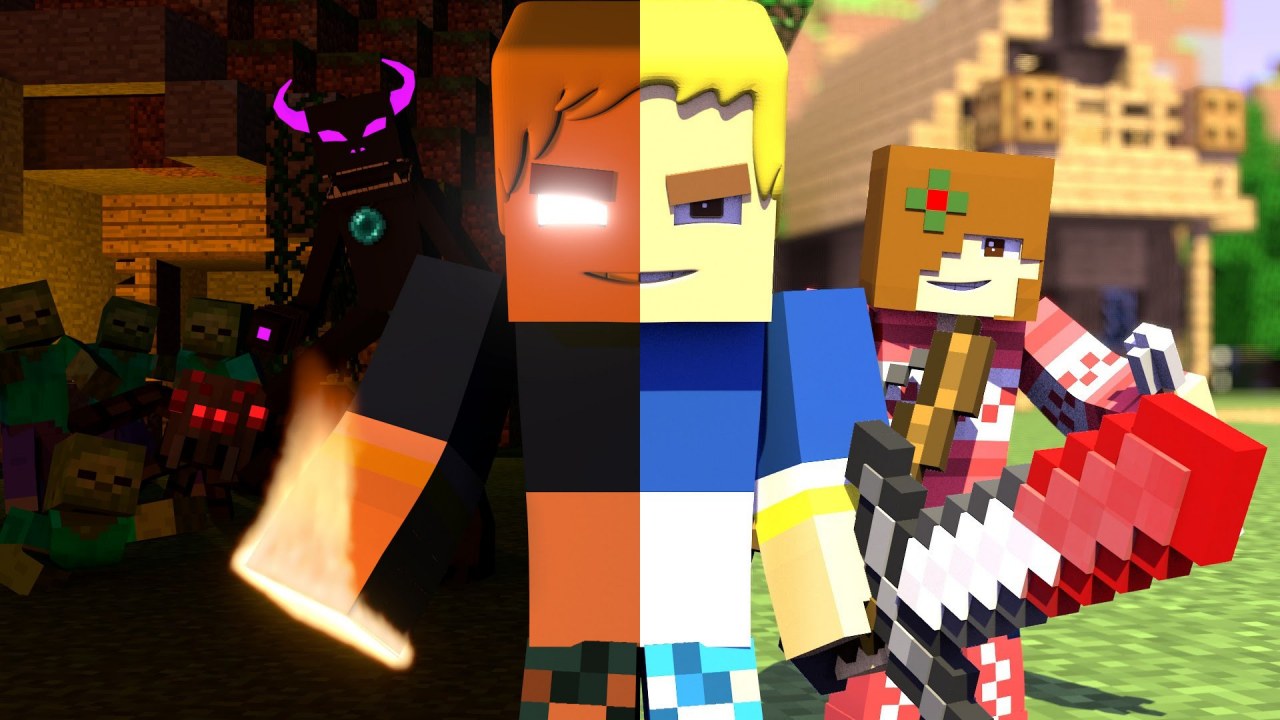 Burak Oyunda Minecraft Animation 2 - Burak vs Mobs HG 