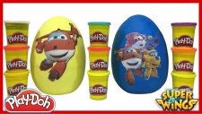 Dev Sürpriz Yumurta Oyun Hamuru Play Doh Super Wings Harika Kanatlar Evcilik TV