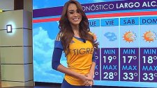 Güzel Sunucu Tigres Formasıyla Hava Durumu Sundu!