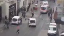 Taksim İstiklal Caddesi'nde Patlama; Olay Yerinden ilk Görüntüler (Amatör Kamera 19 Mart 2016)