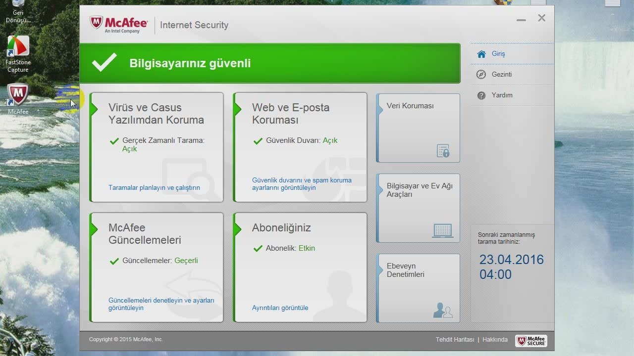 mcafee ebeveyn denetimi