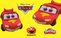 Arabalar Şimşek McQueen Karakteri Play-Doh Oyun Hamuru ile Yapımı