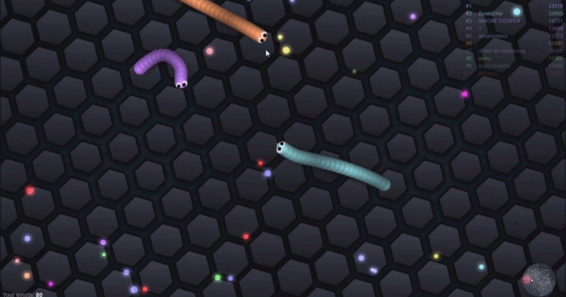 Slither.io Game Play #poorking #slitherio #agario 