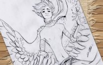 Speed Drawing - Angel Boy Charcoal | HG Animation