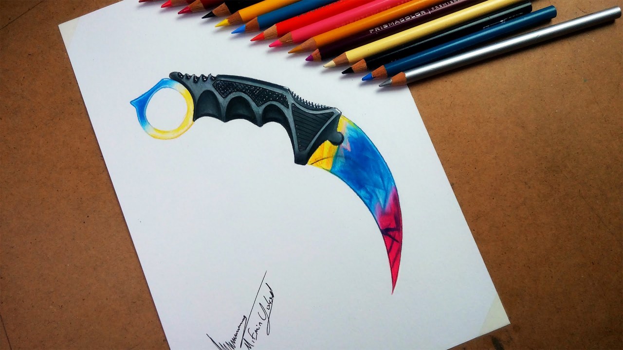 Cs Go Karambit Bıçak çizimi Realistic Drawing İzlesene Cs Go Karambit Bıçak çizimi Realistic Drawing İzlesene