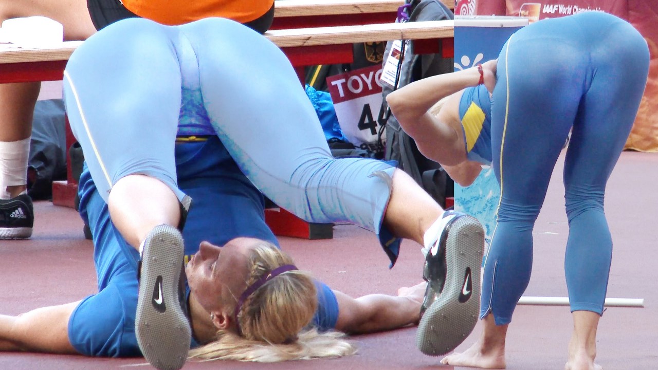 Ukraynalı atlet Anastasiya Mokhnyuk'un ısınırken çekilen görüntüleri b...