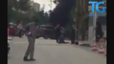Ankara'da İsrail Büyükelçiliğine Bıçaklı Saldırının Görüntüleri